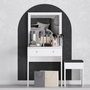 Hanah Home Felix Tocador con Espejo y Silla Blanco
